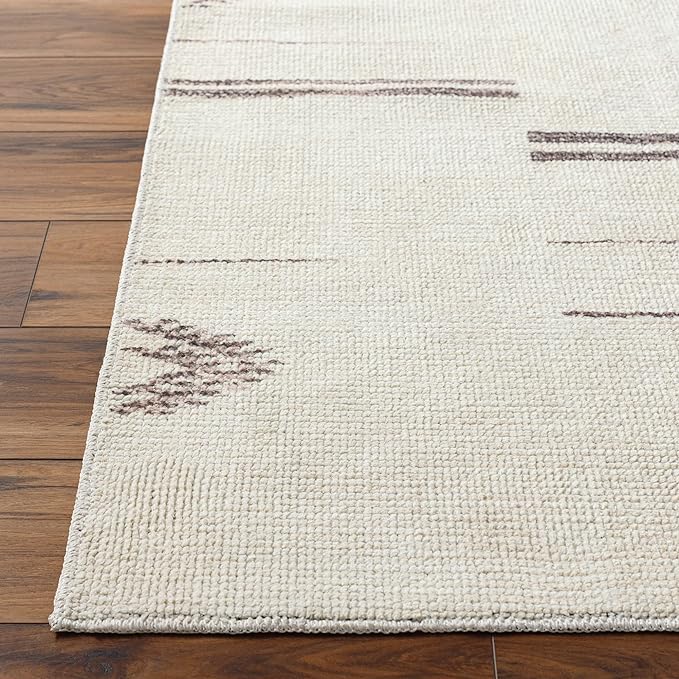 Livabliss x Becki Owens Rivi Moroccan Area Rug , 6'7" x 9', Cream/Charcoal