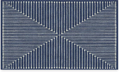 RUGGABLE x Jonathan Adler Machine Washable Modern Area Rug – Inkdrop Lapis Blue 3x5, Stain-Resistant, Non-Slip – Small Rugs for Living Room, Bedroom, Hallway, Entryway & Office–with Cushioned Pad
