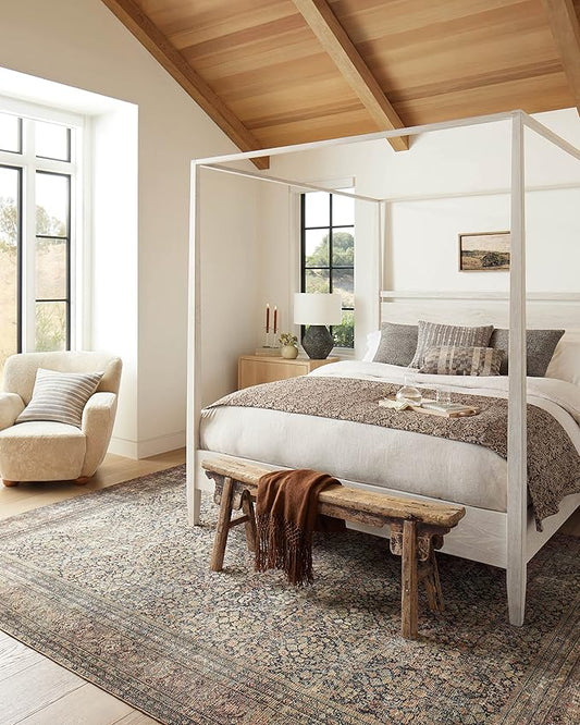 Loloi Amber Lewis Morgan Collection MOG-03 Denim/Multi 2'-3" x 11'-6" 38" Thick Runner Rug feat. CloudPile, Neutral, Room Décor, Vintage Inspired, Livingroom, Bedroom, Dining Area