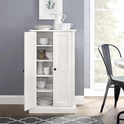 Crosley Furniture Seaside Accent Storage Cabinet, Bar, Buffet for Kitchen, Living Room, or Entryway, White