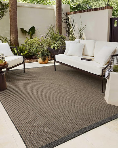 Loloi Chris Loves Julia Providence Collection PRC-03 Wheat/Charcoal 5' x 7'-7", .12" Pile Height, Indoor/Outdoor Area Rug