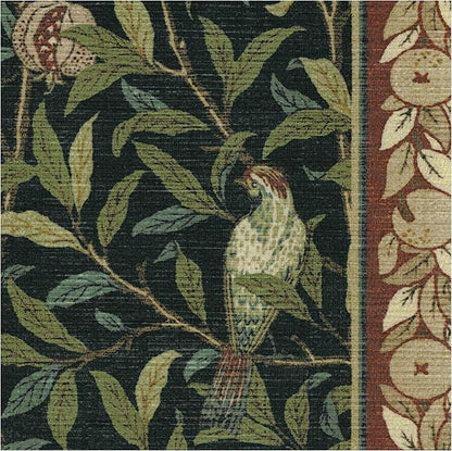 RUGGABLE x Morris & Co Washable Area Rug – Pomegranate Blue Green 5x7, Stain-Resistant, Non-Slip – Medium Machine Washable Rugs for Living Room, Bedroom, Hallway, Entryway & Office–with Standard Pad