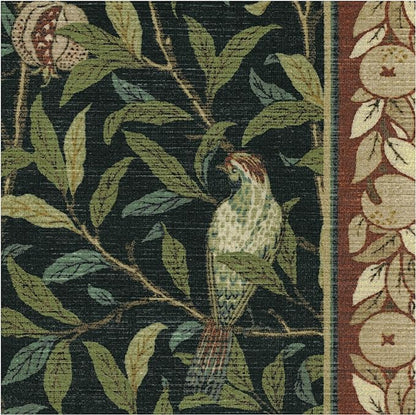 RUGGABLE x Morris & Co Washable Area Rug – Pomegranate Blue Green 3x5, Stain-Resistant, Non-Slip – Small Machine Washable Rugs for Living Room, Bedroom, Hallway, Entryway & Office–with Standard Pad