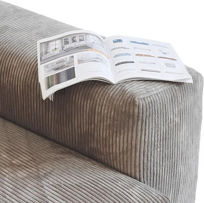 WJShome Modular Sectional Sofa Couch,181.1inch Oversized 4 Seater Couch, Upholstered with Corduroy Fabric Couches with 6 Pillows,Cushion Covers Removable& Washable
