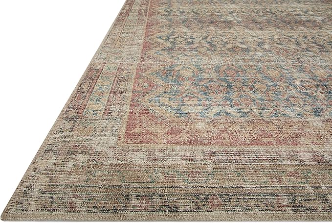 Loloi Angela Rose Aubrey Collection AUB-03 Ocean/Spice 2'-6" x 7'-6", .19" Pile Height, Runner Rug
