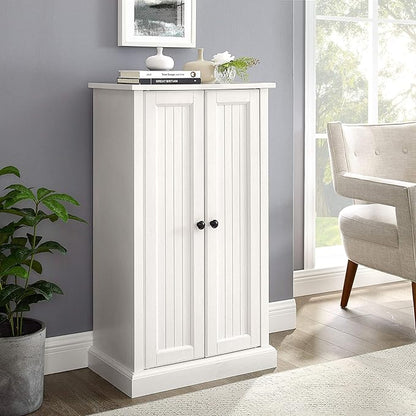 Crosley Furniture Seaside Accent Storage Cabinet, Bar, Buffet for Kitchen, Living Room, or Entryway, White