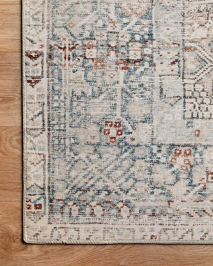 Loloi Chris Loves Julia Jules Collection JUL-07 Natural/Ocean 2'-6'' x 9'-6'', .13" Pile Height, Runner Rug