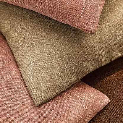 Foindtower Pack of 2 Soft Textured Chenille Throw Decorative Pillow Covers Square Accent Solid Cushion Cover Neutral Lumbar Pillow Case for Couch Sofa Bedroom Living Room 12x24 Inch,Dusty Pink