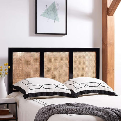 SAFAVIEH Home Collection Vienna Black Cane Queen Headboard Platform