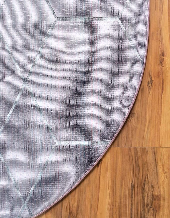 Unique Loom Trellis Frieze Collection Area Rug - Geometric (5' x 8' Oval, Light Pink/ Ivory)