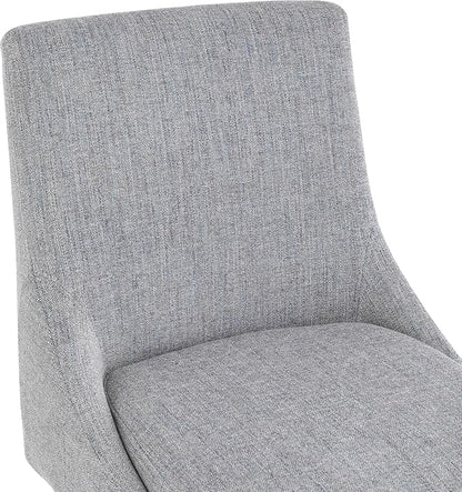 Bar Stool, 26 Inch Upholstered Barstools with 14.2" High Back and Footrest, Swivel Counter Height Barstools for Kitchen Island Home Bar Performance Fabric Gray