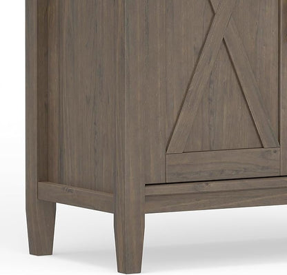 SIMPLIHOME Ela Bookcase - 72 inch Tall 5-Shelf Solid Wood Bookshelf in Smoky Brown, Transitional Storage for Living Room, Study Room or Office with Open Design and Sleek Panel Detailing