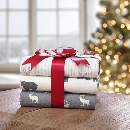 Eddie Bauer - Flannel Sheets Full Size, Anti-Pilling & Wrinkle Resistant Cotton, Touchably Soft for All-Season Comfort - Bed Sheets with Matching Pillowcases & Fitted Sheet (Bear Family Grey)