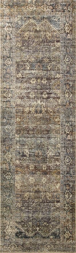 Loloi Amber Lewis Morgan Collection MOG-05 Spice/Lagoon 8'-3" x 11'-3" 38" Thick Area Rug feat. CloudPile, Neutral, Room Décor, Vintage Inspired, Livingroom, Bedroom, Dining Area