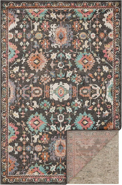 Mohawk Home 2' x 20' Non Slip Grip Rug Pad 1/4" Thick Dual Surface Felt Cushion + Rubber Gripper - Safe for All Floors