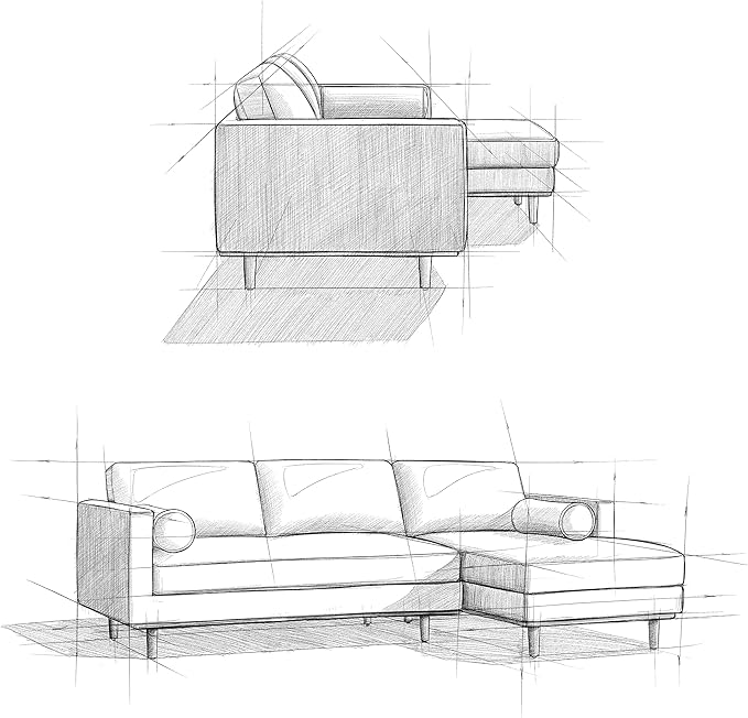 SIMPLIHOME Morrison Right Sectional Sofa in Woven-Blend Recycled Polyester Fabric, Charcoal Grey, 102-inches Wide, L-Shaped Couch with Right Chaise for the Living Room and Family Room