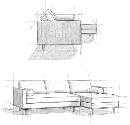 SIMPLIHOME Morrison Right Sectional Sofa in Woven-Blend Recycled Polyester Fabric, Charcoal Grey, 102-inches Wide, L-Shaped Couch with Right Chaise for the Living Room and Family Room