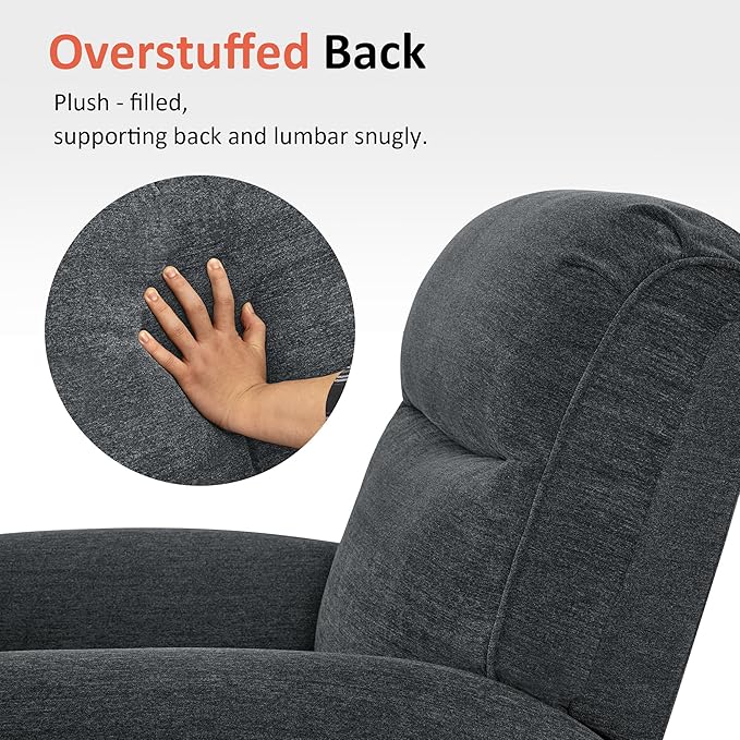 MCombo Dual Motor Power Lift Recliner Chair with Massage and Heat for Elderly, USB Ports, Lay Flat, Fabric 7666 (Dark Grey)