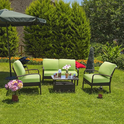 JMGBird Outdoor Chair Cushion Set, Deep Seat Patio Furniture Cushion 24"x24" Outdoor Cushions for Patio Furniture