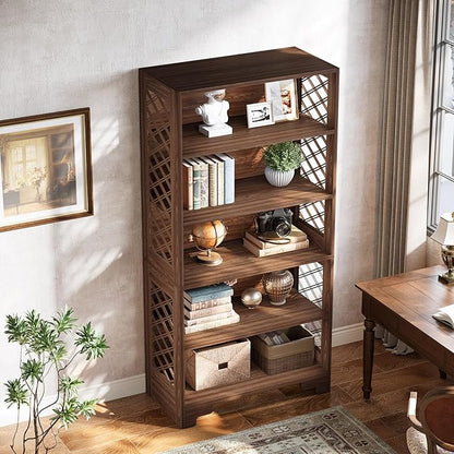 Tribesigns 71" Tall Bookshelf, 6-Tier Large Mid-Century Bookcase, Freestanding Library Open Bookshelves with 5 Storage Shelves, Wooden Display Shelving Unit for Living Room, Home Office(1PC)