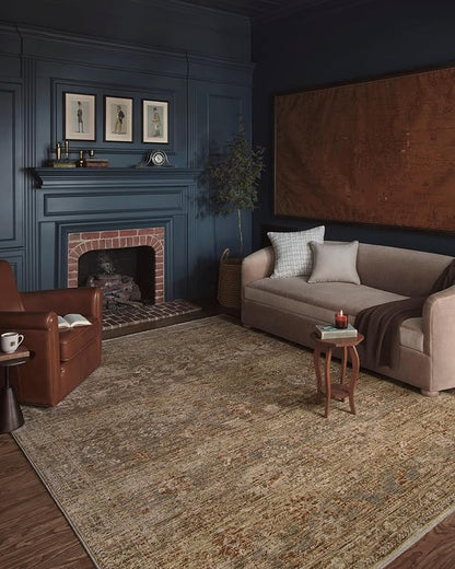Loloi Magnolia Home by Joanna Gaines Junie Collection JUE-03 Spice/Multi 5'-3" x 5'-3", .38" Pile Height Round Area Rug