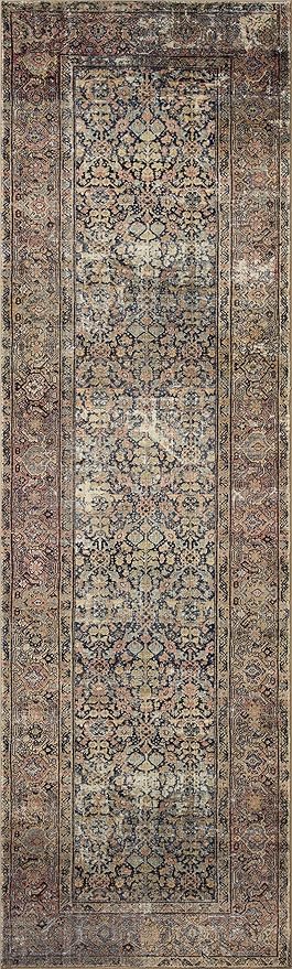 Loloi Amber Lewis Morgan Collection MOG-03 Denim/Multi 2'-3" x 11'-6" 38" Thick Runner Rug feat. CloudPile, Neutral, Room Décor, Vintage Inspired, Livingroom, Bedroom, Dining Area