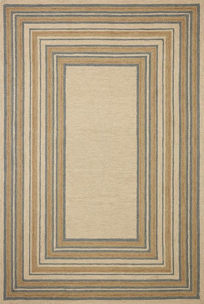 Loloi Chris Loves Julia Alfie Collection ALF-05 Natural/Multi 9'-3" x 13' Area Rug Wool Neutral Living Bedroom Dining Carpet