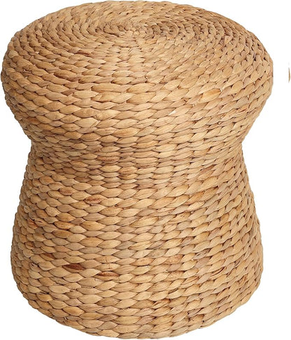 JONATHAN Y TBL2502A Alberto 18.5" Modern Bohemian Hand-Woven Hyacinth Mushroom Ottoman for Living Room, Bedroom, Entryway, Foyer, Natural Seagrass Foot Stool, Handwoven Footrest, Natural