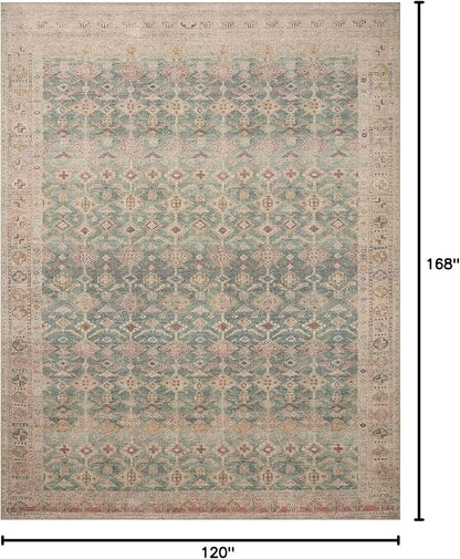 Loloi Angela Rose Aubrey Collection AUB-02 Aqua/Sand 10'-0" x 14'-0", .19" Pile Height, Area Rug