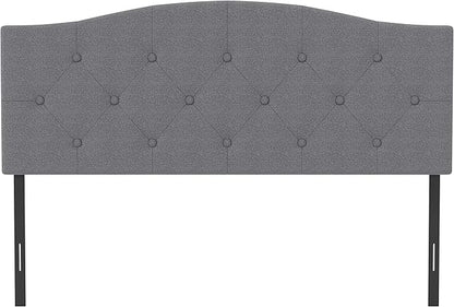Hillsdale Provence Upholstered Arch Adjustable Tufted Full/Queen Headboard, Glacier Gray