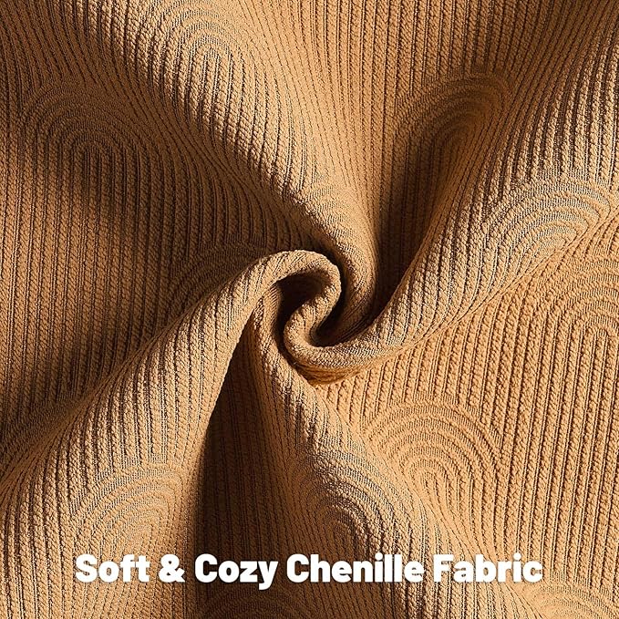 FUTEI Bronze Chenille Decorative Throw Pillow Covers 12x20 Inch Set of 2,Soft Cozy Striped Geometric Patterns Lumbar Pillow Cases,Modern Home Decor for Couch Bed Living Room