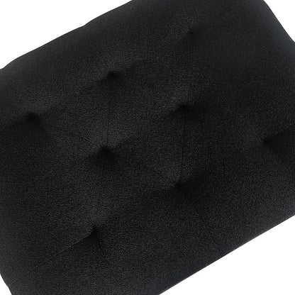 Joveco Storage Ottoman Bench, Rectangle 24″ Linen Foot Rest Stool Square Footstool for Living Room, Bedroom, Black