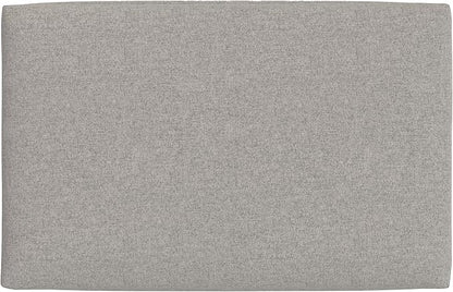 SIMPLIHOME Rebecca 36 inch Wide Mid Century Rectangular Coffee Table Storage Ottoman with Lift Up Lid in Cloud Grey Polyester linen Look, Assembled, For the Living Room, Entryway and Family Room