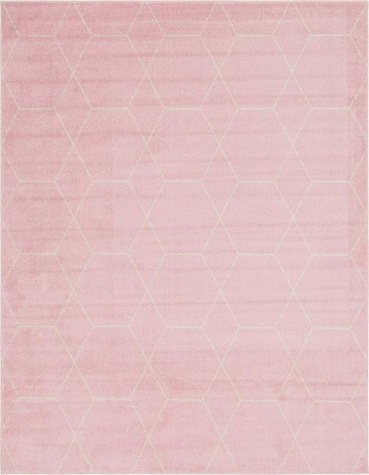 Unique Loom Trellis Frieze Collection Area Rug - Geometric (8' x 10', Light Pink/ Ivory)