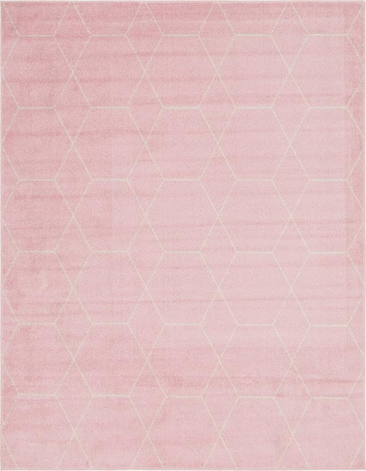 Unique Loom Trellis Frieze Collection Area Rug - Geometric (8' x 10', Light Pink/ Ivory)