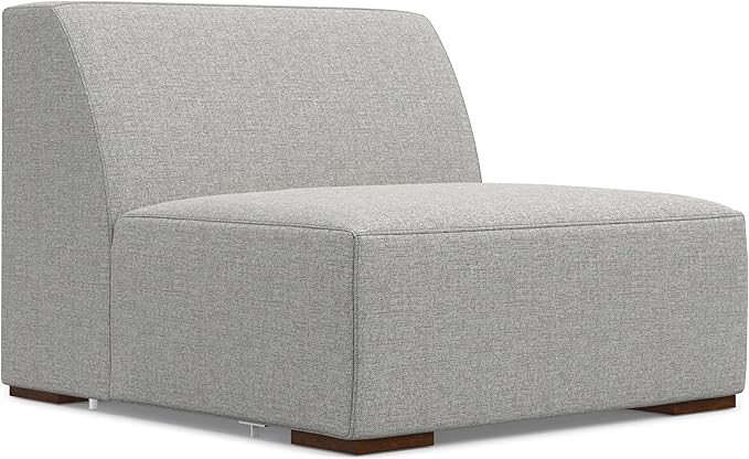 SIMPLIHOME Rex Right-Facing Modular Sectional Sofa in 100% Recycled Polyester Tightly Woven Performance Fabric, Pale Grey, 102-inches Wide, 4-Seater L-Shaped Couch with Right Chaise for Living Room