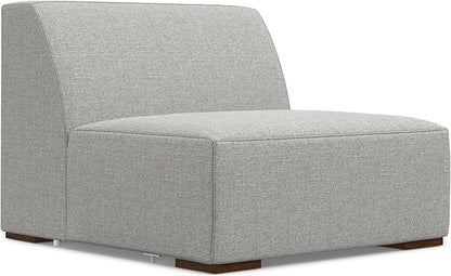 SIMPLIHOME Rex Right-Facing Modular Sectional Sofa in 100% Recycled Polyester Tightly Woven Performance Fabric, Pale Grey, 102-inches Wide, 4-Seater L-Shaped Couch with Right Chaise for Living Room