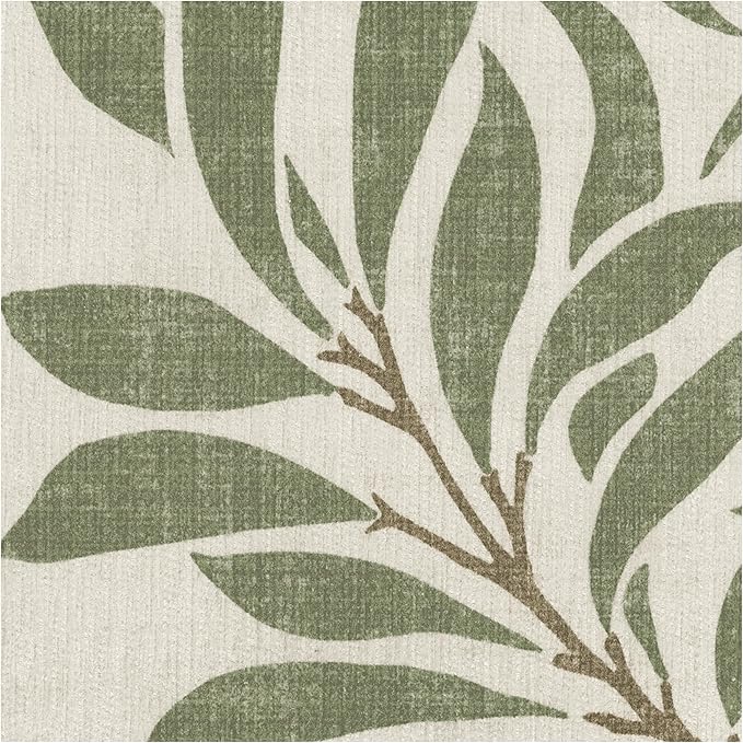 RUGGABLE x Morris & Co Washable Area Rug– Pure Willow Boughs Green 4x6, Stain-Resistant, Non-Slip – Medium Machine Washable Rugs for Living Room, Bedroom, Hallway, Entryway & Office–with Standard Pad