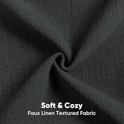 FUTEI Black Chenille Decorative Throw Pillow Covers 26x26 Inch Set of 2,Soft Cozy Faux Linen Textured Euro Pillow Shams,Farmhouse Home Decor for Couch Living Room