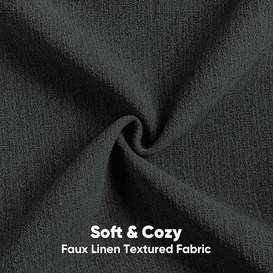 FUTEI Black Chenille Decorative Throw Pillow Covers 18x18 Inch Set of 2,Soft Cozy Faux Linen Textured Cushion Case,Farmhouse Home Decor for Couch Living Room