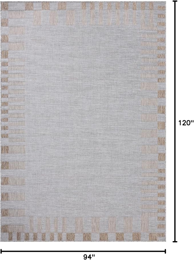 Loloi Amber Lewis Topanga Collection TOP-08 Silver/Natural 7'-10" x 10' Indoor/Outdoor Area Rug