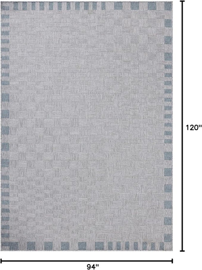 Loloi Amber Lewis Topanga Collection TOP-07 Silver/Blue 7'-10" x 10' Indoor/Outdoor Area Rug