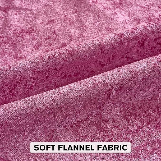 FUTEI Hot Pink Flannel Throw Pillow Covers 22x22 Inch Set of 2,Soft Dimensional Textured Cushion Cases,Modern Home Decor for Couch Living Room