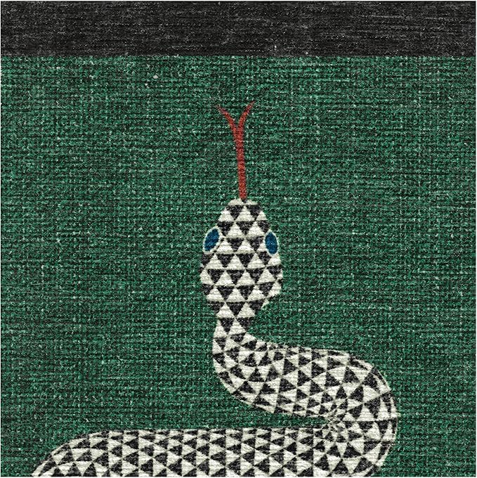 RUGGABLE x Jonathan Adler Machine Washable Modern Area Rug – Venom Emerald 4x6, Stain-Resistant, Non-Slip – Medium Rugs for Living Room, Bedroom, Hallway, Entryway & Office–with Cushioned Pad