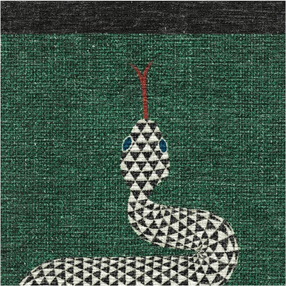RUGGABLE x Jonathan Adler Machine Washable Modern Area Rug – Venom Emerald 6x9, Stain-Resistant, Non-Slip – Medium Rugs for Living Room, Bedroom, Hallway, Entryway & Office–with Cushioned Pad