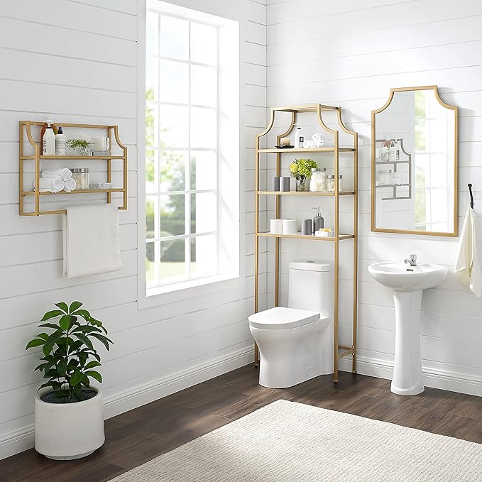 Crosley Furniture Aimee Mirror for Bathroom, Hallway, or Entryway, Gold