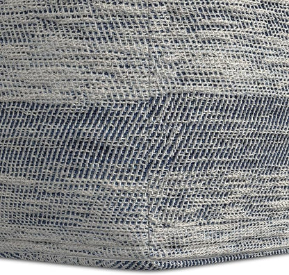 SIMPLIHOME Clay Boho Square Pouf in Patterened Teal Melange Cotton for the Living Room, Bedroom and Kids Room