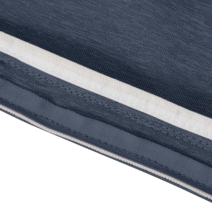 Classic Accessories Montlake Water-Resistant 25 x 25 x 5 Inch Square Outdoor Seat Cushion, Patio Furniture Chair Cushion, Heather Indigo Blue, Outdoor Cushion Cover