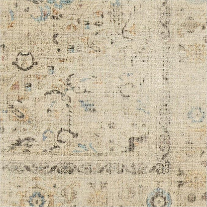 RUGGABLE Washable Area Rug – Kamran Ivory Opal 4x6, Stain-Resistant, Non-Slip – Medium Machine Washable Rugs for Living Room, Bedroom, Hallway, Entryway & Office–with Standard Pad
