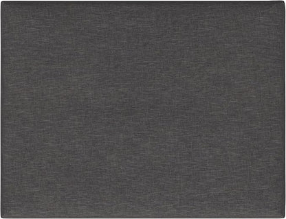 SIMPLIHOME Owen 34 inch Wide Mid Century Modern Rectangle Coffee Table Storage Ottoman in Slate Grey Linen Look Fabric, Assembled, For the Living Room, Entryway and Family Room